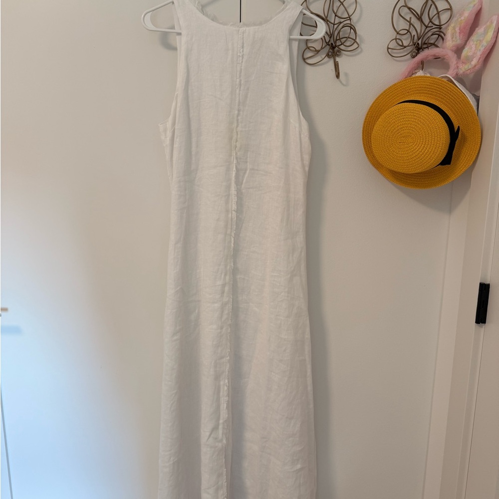 NWT DISSH White Linen High Neck Maxi Dress